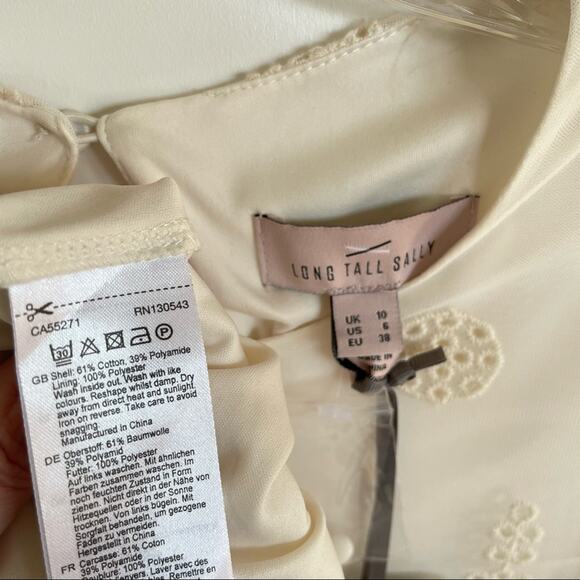 NWT Long Tall Sally Cream Lace Overlay Dress - Picture 9 of 10